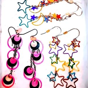 1980s retro dangle earring lot
